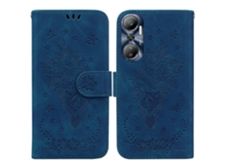 Capa De Celular Em Couro Com Estampa De Borboleta E Rosa Para Infinix Hot 20