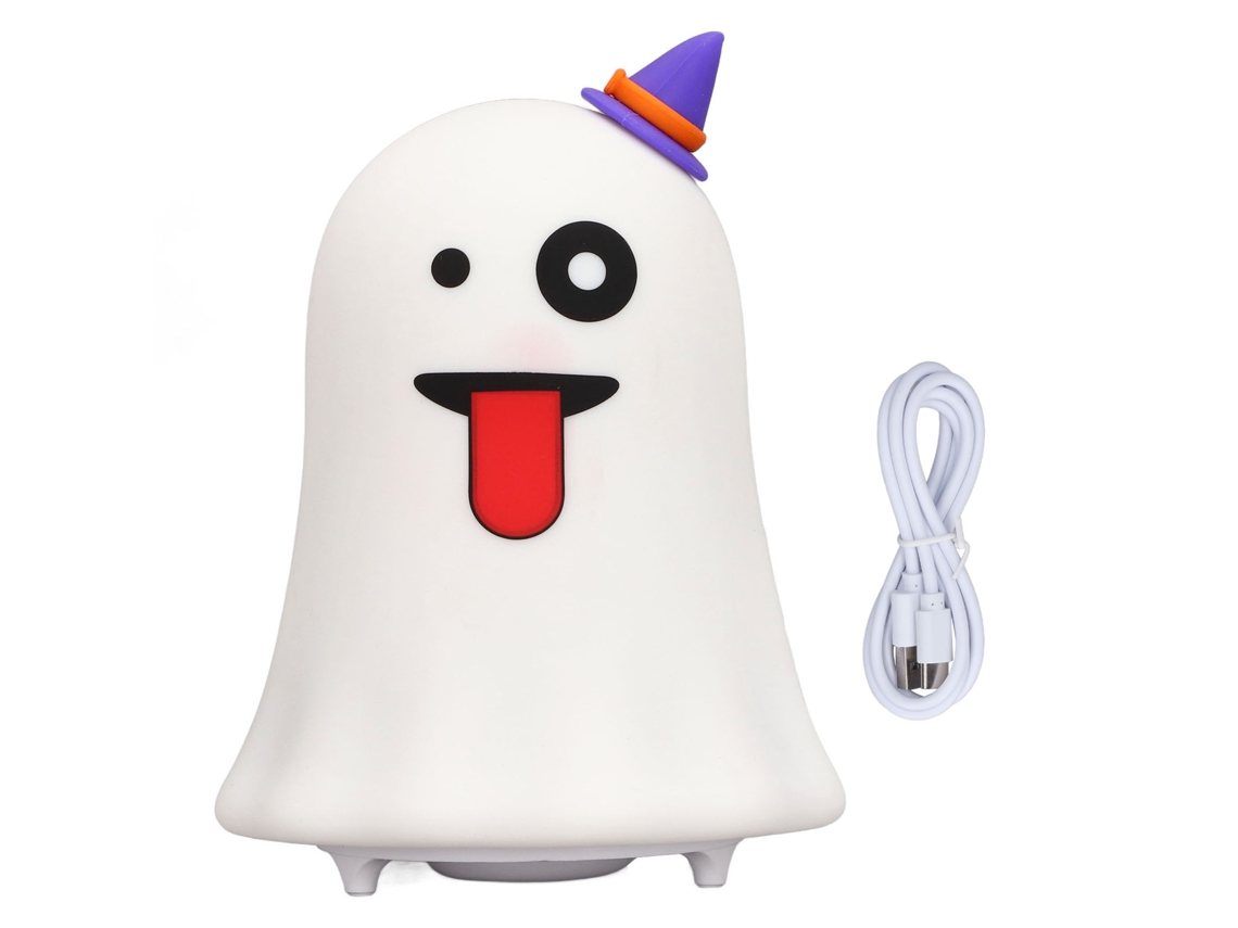 2026 lâmpada de Noite Fofa Fantasma com 7 Cores Carregamento Usb Silicone e Abs para Quarto de Crianças Halloween
