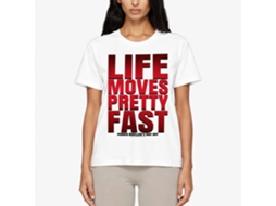 Rockinstone Ferris Bueller's Day Off Life Moves Pretty Fast White Adult T-shirt Size:m