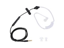 Fone De Ouvido Intra-auricular Com Tubo De Ar E Microfone Para Ios E Android Cabo Preto Tubo Branco
