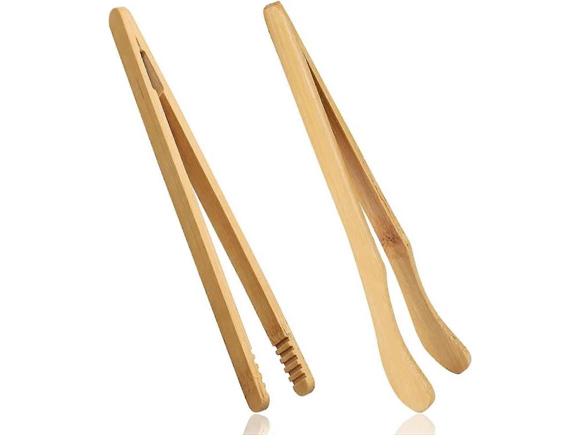 Peças Pinças Torradeira Bambu 18cm/7polegadas Reutilizáveis Cozinha