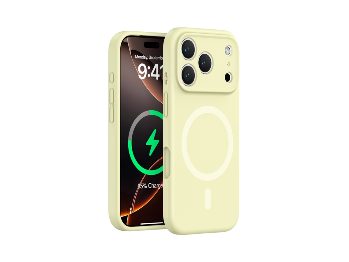 (amarelo Claro, Iphone 17) Capa De Silicone Líquido Para Iphone, Forte Fixação Magnética, Proteção Completa, Design Simples.