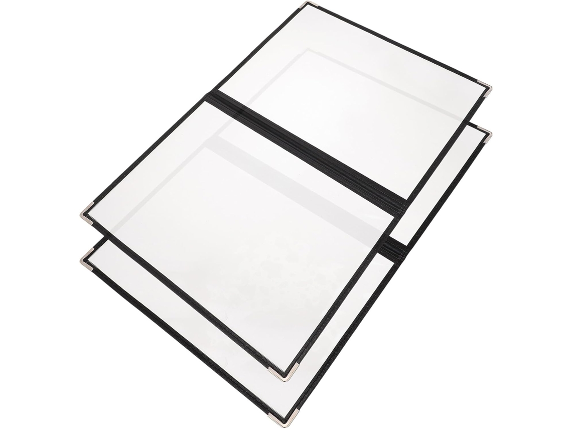 Capas De Cardápio Transparentes Em Pvc Supvox, 2 Unidades, Design Portátil E Fácil De Limpar, Cantos Arredondados Para