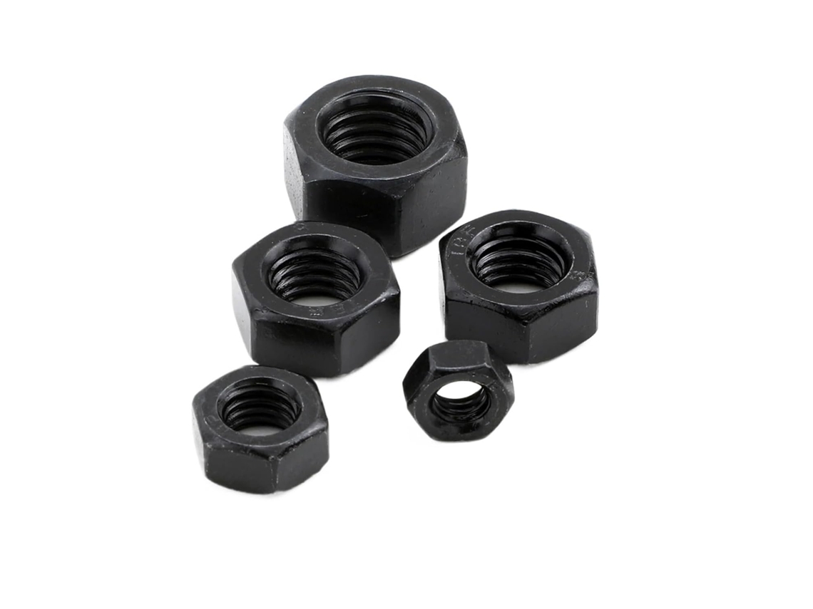 Juidinto 1-55 Peças Porcas Sextavadas Pretas M2 M2.5 M3 M4 M5 M6 M8