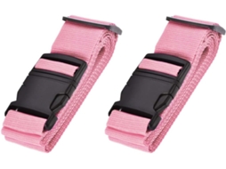 Cintos Para Malas De Kart Com Fivela, 1,8 M X 5 Cm, Acessórios Ajustáveis ​​de Polipropileno Para Embalagem De Malas, Rosa, 2 Peças Aquaforge