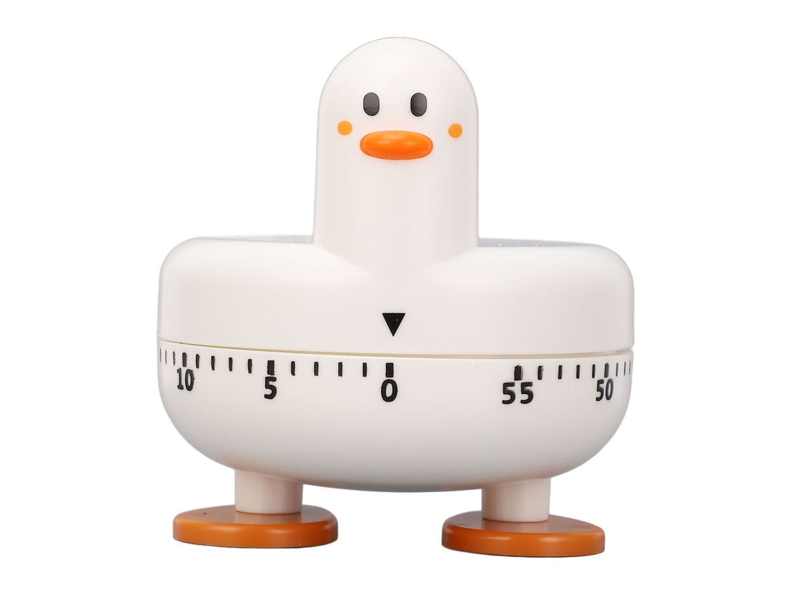 Temporizador Mecânico Cozinha Pato Cartoon 60 Minutos Contagem Regressiva Branco