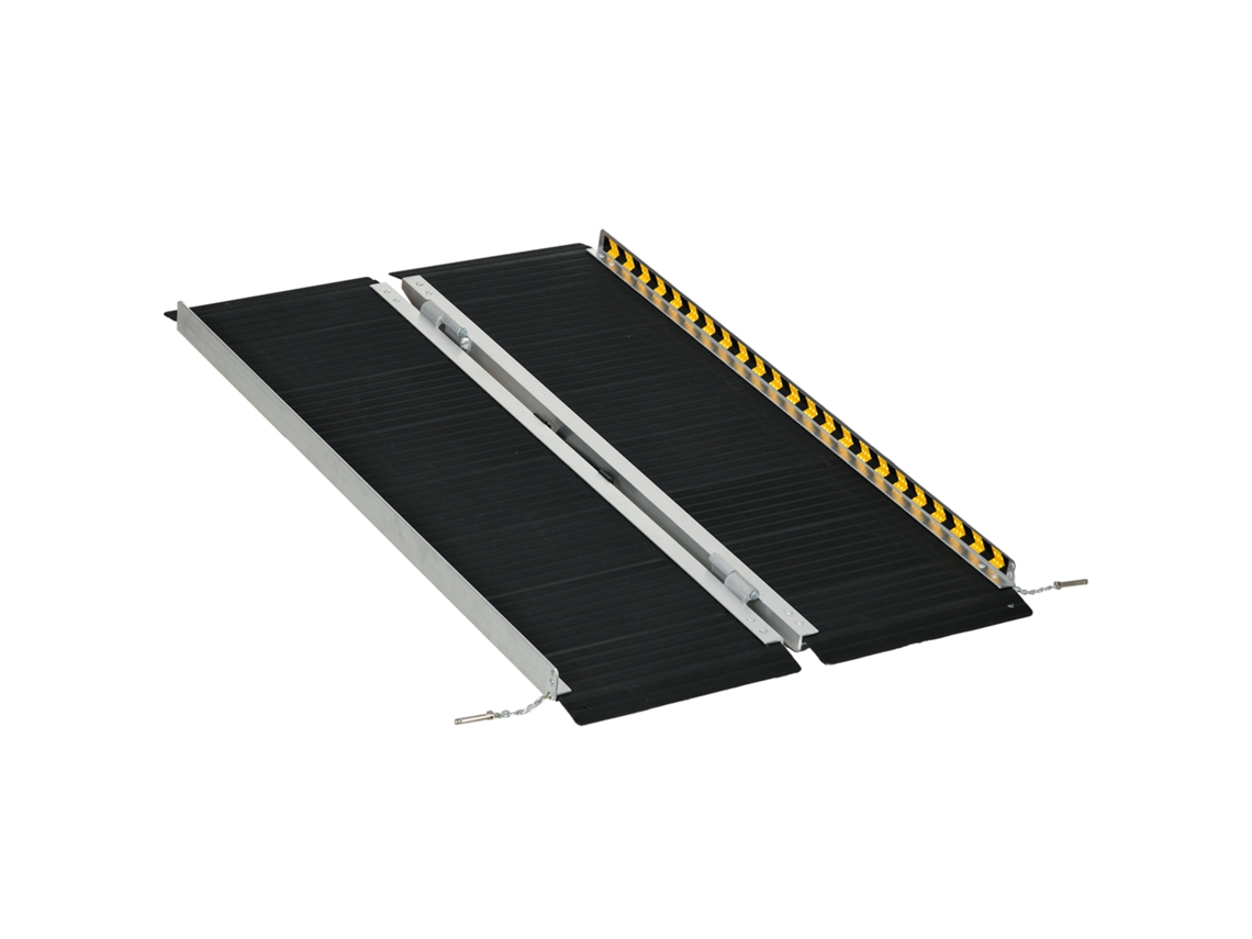 Rampa Dobrável TOPBRICO de alumínio com defletores e adesivos (122x73,6x5,1cm) preta