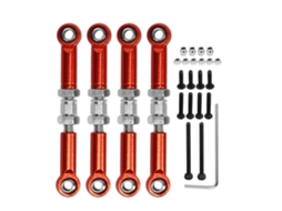 Mali 4pcs Vínculos de Servo Ajustáveis para Carro Rc Fms 1/24 Fcx24 Barra de Tração de Direção Alumínio Ferro Vermelho