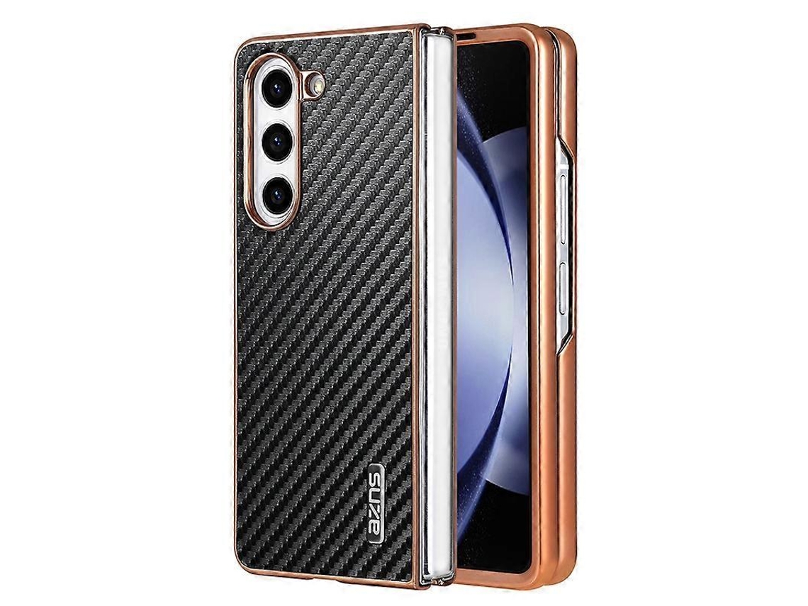 Capa De Celular Com Textura De Fibra De Carbono E Borda Galvanizada Azns