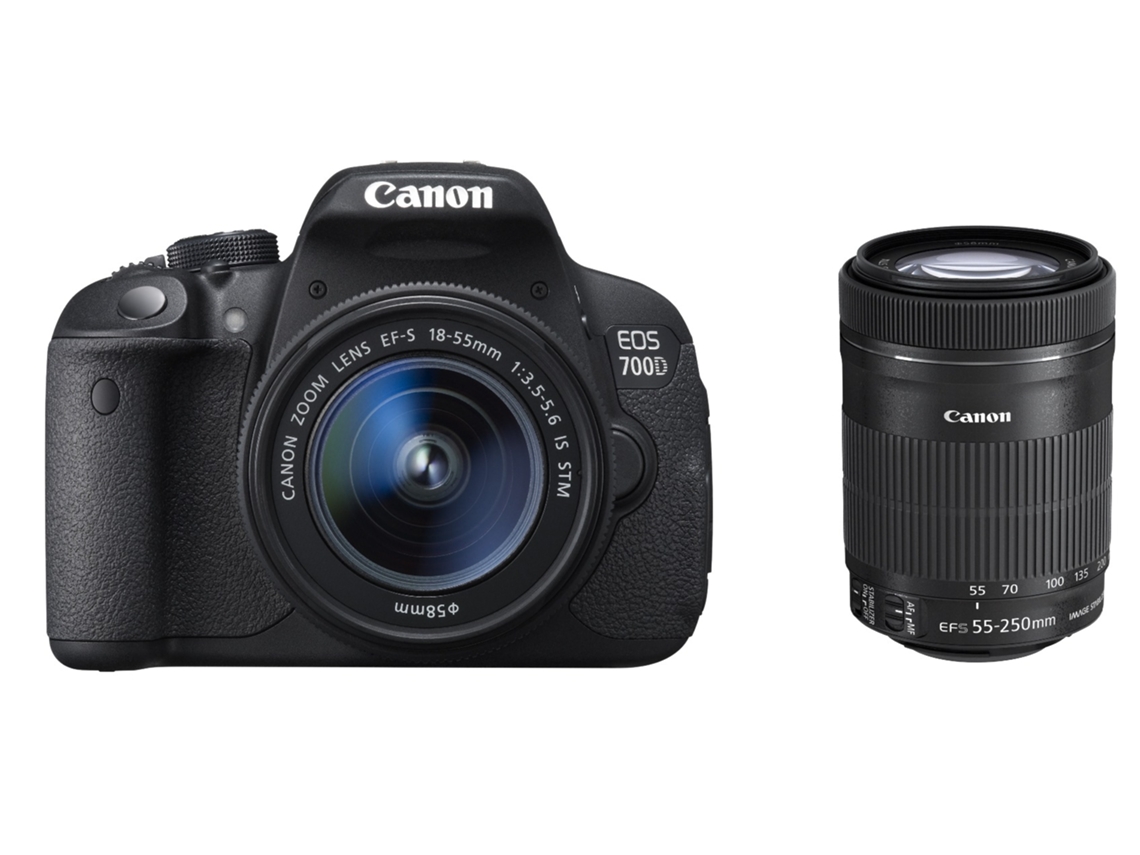 Kit Máquina Fotográfica CANON 700D+18-55IS +55-250IS VUK (APS-C)