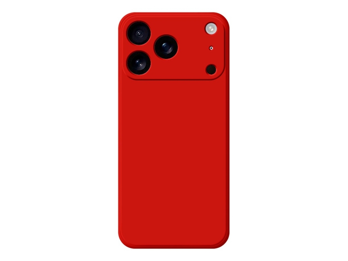 Capa Para Iphone 17 Pro Em Tpu Com Bordas Retas - Vermelha