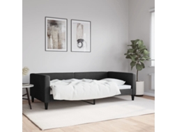 Vidaxl Sofá-cama 100x200 Cm Tecido Preto