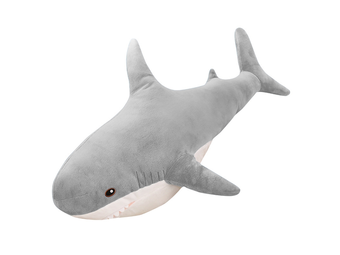 Almofada de Tubarão de Pelúcia Macia e Animada, Brinquedo Divertido, Presente Decorativo para Meninos e Meninas, 80cm/31,5 polegadas