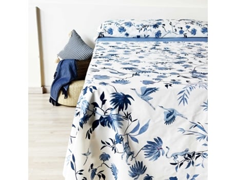 Conjunto De Lençóis De 3 Peças 100 Algodão Jungle Blue Monkeys - Cama 135 Cm