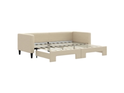 Daybed With Trundle, Daybeds With Trundles Vidaxl Creme Tecido (80 X 200 Cm)