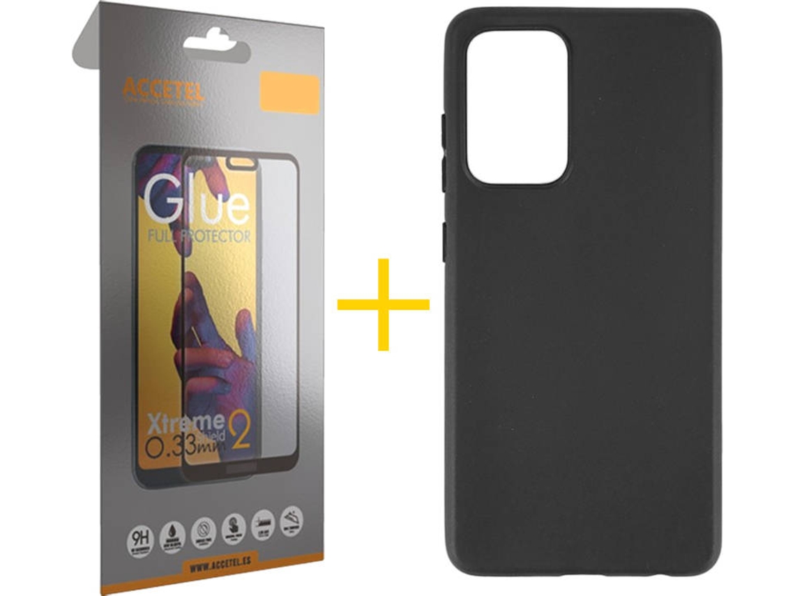 Kit Capa e Película Samsung Galaxy A52s ACCETEL Full Preto