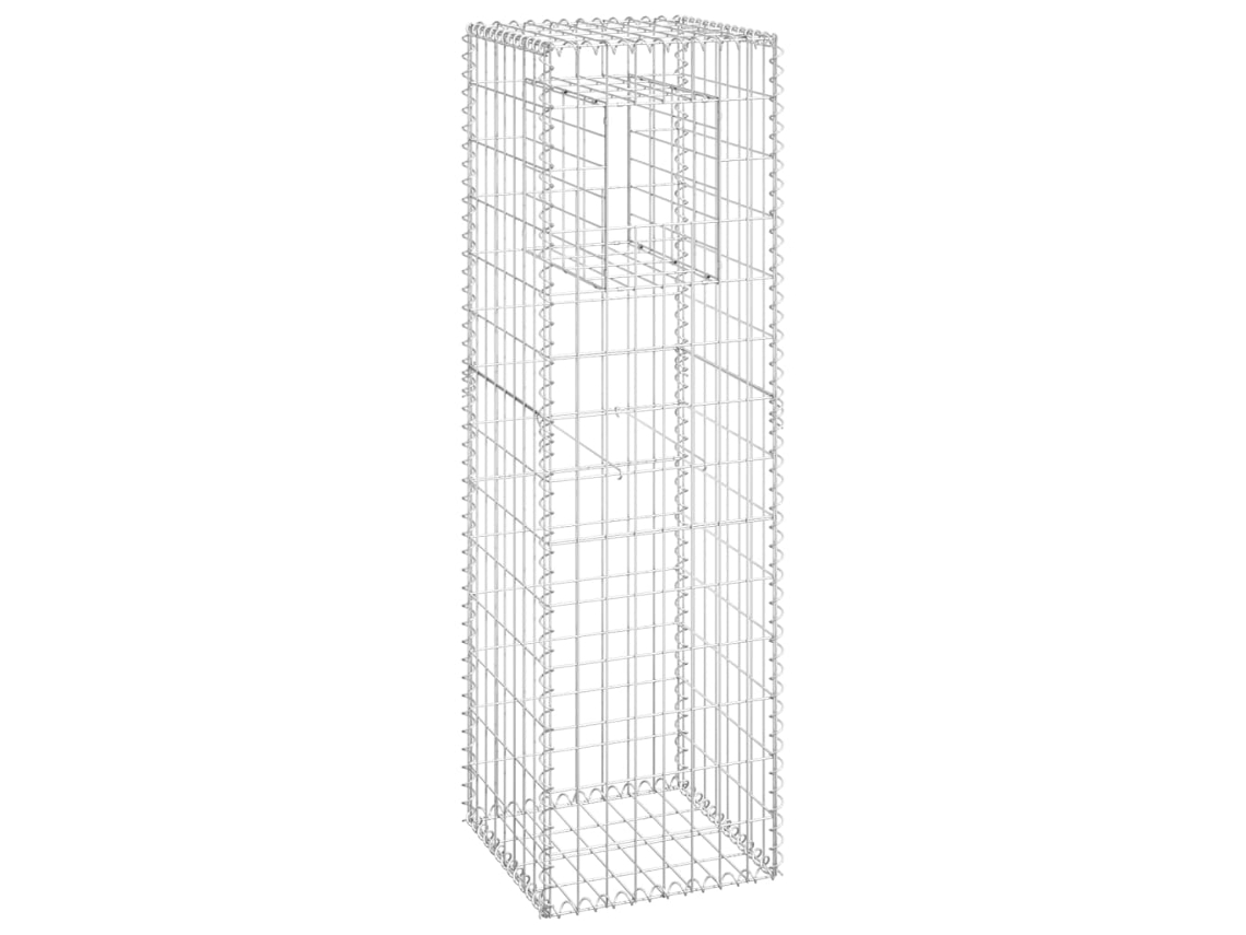 Gabion Basket Post, Gabion Basket Posts Vidaxl Prateado Ferro (40 X 40 X 140 Cm)