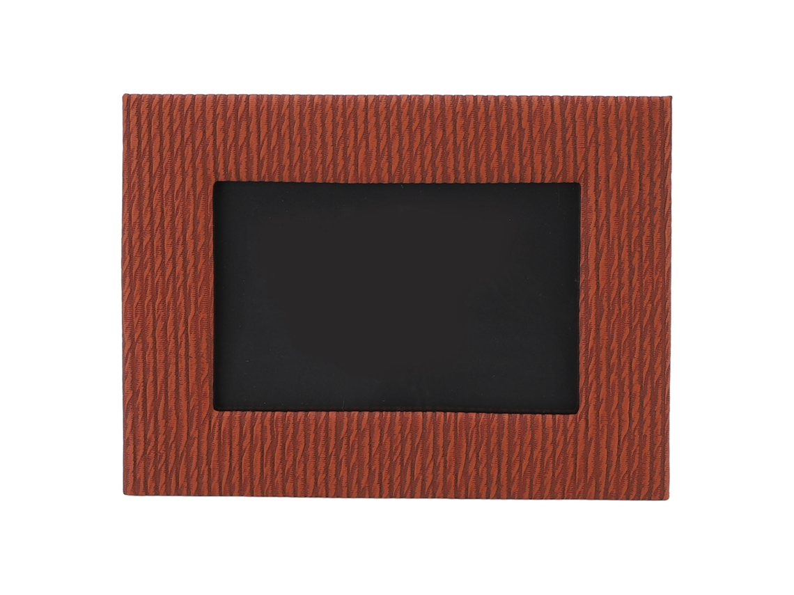 Marco De Foto De Cuero Para Mesa, 6 Pulgadas, Decoración Hogar, Textura Única, Marrón, 8.5x4.7x6.5in