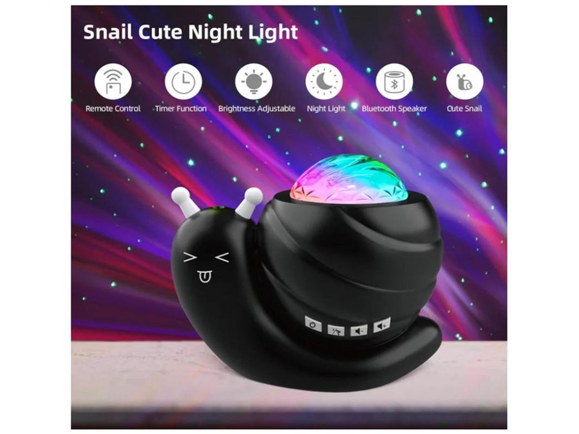 Luz Noturna Do Projetor Star Luzes Do Projetor Aurora Galaxy 4 Em 1 Luzes Noturnas Snail Kids Para Quarto Com Coluna Remota/música Yizhood