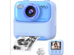 Câmera Digital Instantânea Infantil, Tela Grande De 2,4 Polegadas, Lentes Duplas 1080p Frontal E Traseira, (azul) Czhhmart