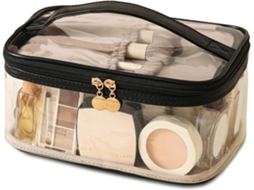 Grande bolsa transparente para cosméticos, bolsa à prova d'água para armazenamento de artigos de higiene pessoal, bolsa transparente para artigos de higiene pessoal YWP