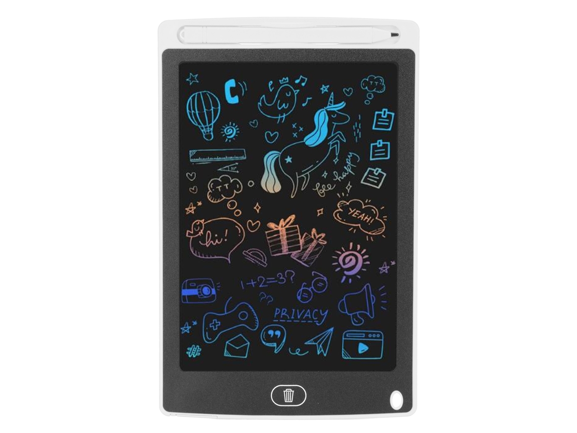 Danu tablet de Escrita Lcd de 8.5 Polegadas com Tela Colorida para Crianças 1 10 Anos Branco
