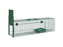 Gaiola armadilha para pequenos animais, porta, 100x25x28cm, verde