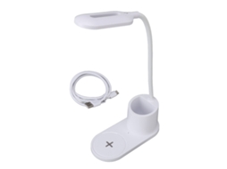 Lâmpada De Escrivaninha Led Com Carregamento Sem Fio E Suporte Para Canetas
