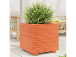 Vidaxl Vaso/floreira De Jardim 50x50x49,5 Cm Pinho Maciço Castanho Mel