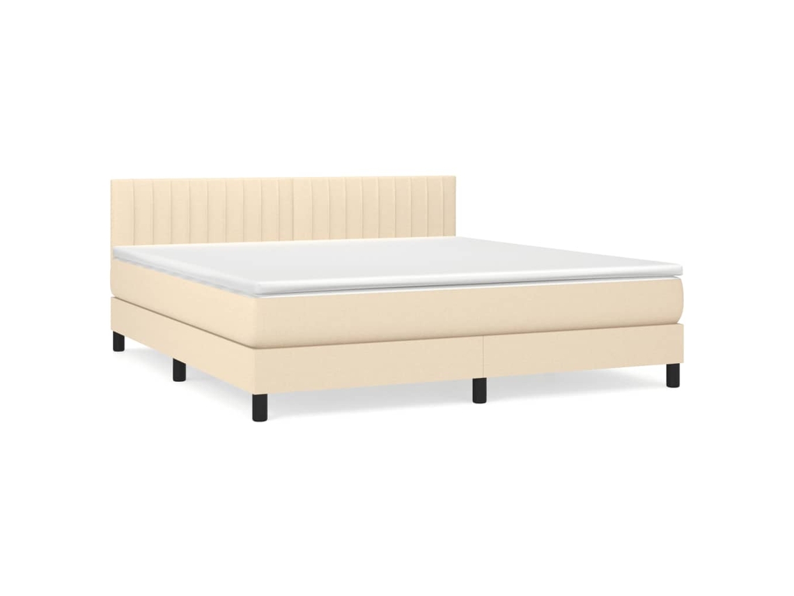 Cama box spring VIDAXL Creme Tecido (180x200 cm)