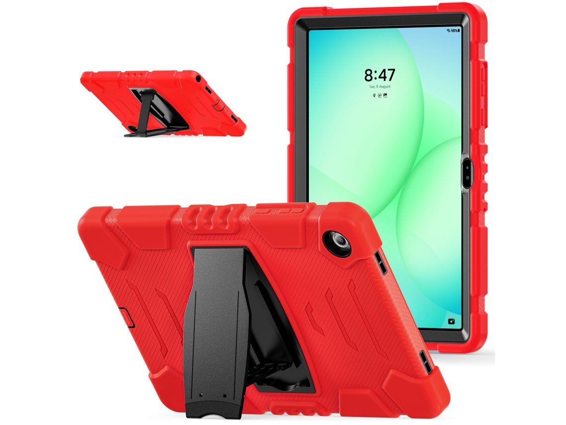 Capa para Samsung Galaxy Tab A11 Plus 11 Polegadas À Prova de Quedas com Suporte Vermelho GERTIZ (2025)