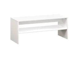 Mesa De Brilhante Centro Auxiliar Com Compartimento Aberto Café Para Sala Estar 100x40x41,5 Cm Branco