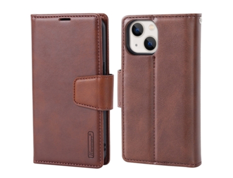 Capa Quedas Para Iphone 15 Hanman Pele Sintética Magnética Castanho