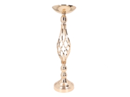 porta Velas de Mesa de Ferro com Design Torsionado, Ouro | S/MARCA