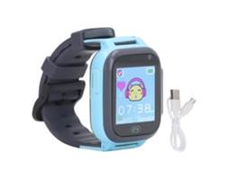 Ats reloj Inteligente para Niños Con Llamada Vídeo Cámara Alarma Linterna Pantalla Táctil Azul para Uso Al Aire Libre