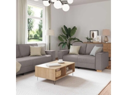 Vidaxl Conjunto De Sofá De 2 Peças Com Almofadas Em Tecido Taupe
