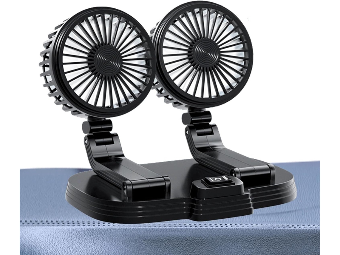 Ventilador Portátil Para Veículo, Ventilador Usb De Cabeça Dupla