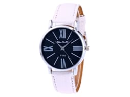Reloj De Pulsera De Aleación Con Dial Redondo Analógico De Cuarzo Para Mujer Blanco
