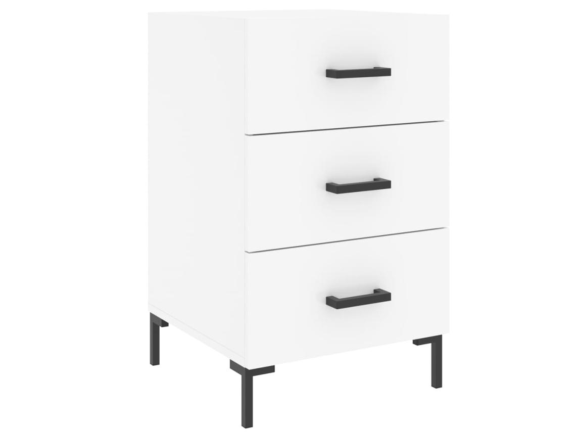 Bedside Cabinet, Bedside Cabinets Vidaxl Branco Madeira Processada (n/a)