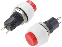 Conjunto De 6 Pequenos Interruptores Botão Pressão Redondos Com Travamento Automático, Furo De Montagem 10mm, Modelo Ds
