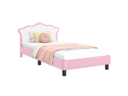 Estrutura de Cama Infantil com Cabeceira Rosa MAISON EXCLUSIVE (90x190 cm)