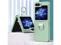 Capa De Pc Com Toque De Pele E Anel Para Samsung Galaxy Z Flip6