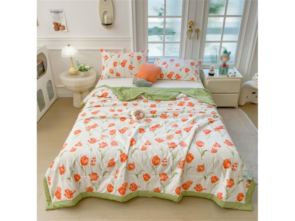 Colcha Acolchoada Fansu 3 5 Tog Capa de Cama Edredom para Ar Condicionado Enchimento Algodão Sofá com Estampa