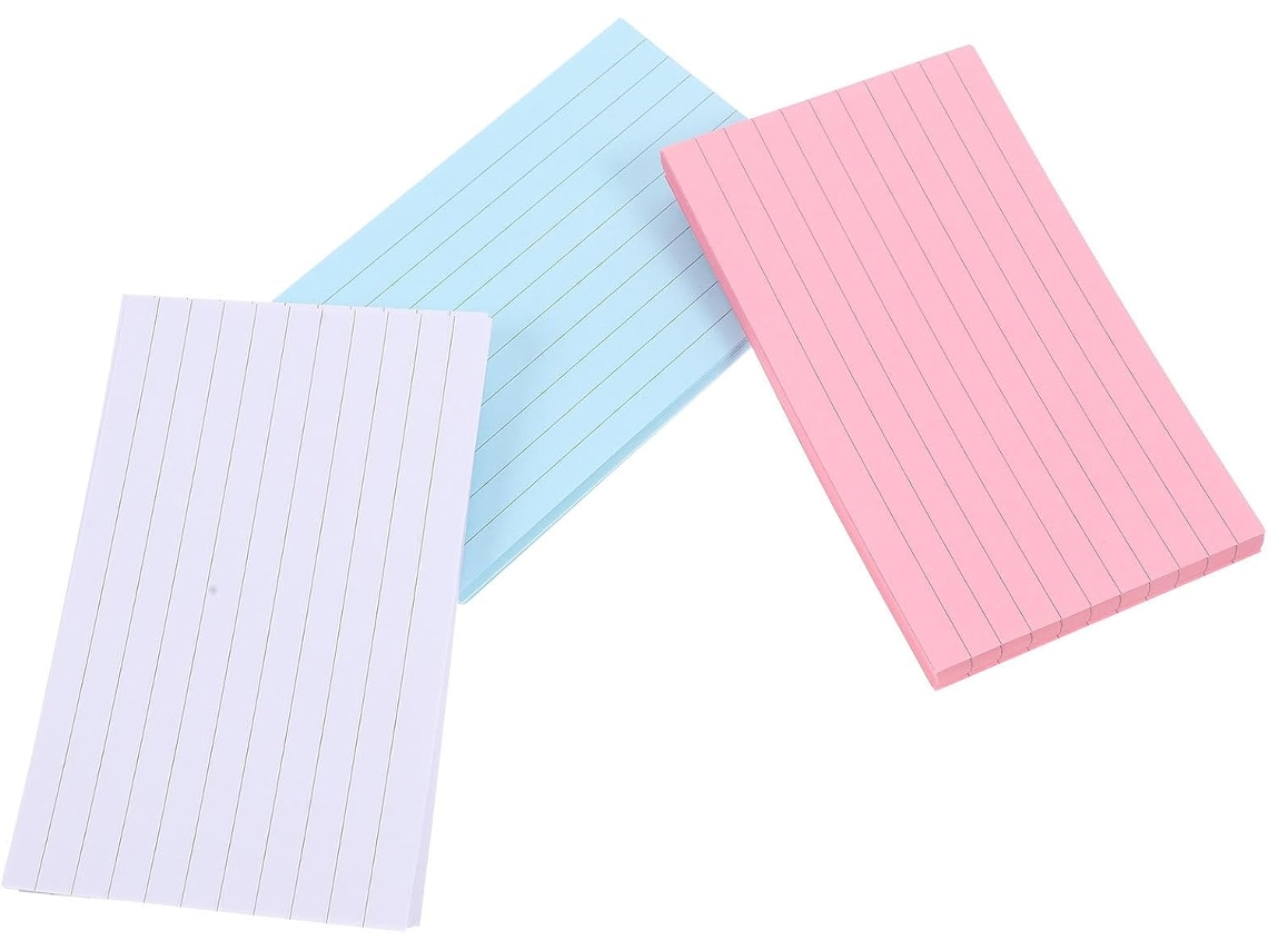 Conjunto de blocos de notas adesivos coloridos com linhas, blocos de anotações portáteis para escritório, escola e casa - adesivos práticos