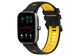 Bracelete de Smartwatch para Amazfit GTS 4 Mini 20mm desportiva de silicone de duas cores (preto + amarelo)