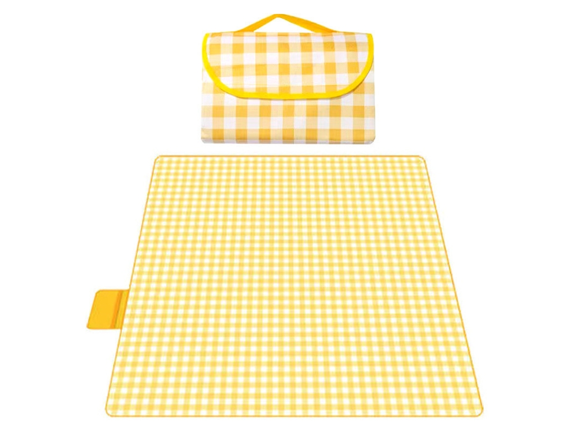 Manta Piquenique – Manta Praia – Tapete Dobrável – Para Campismo – 150 X 200 Cm – Tecido Não Tecido – Amarelo