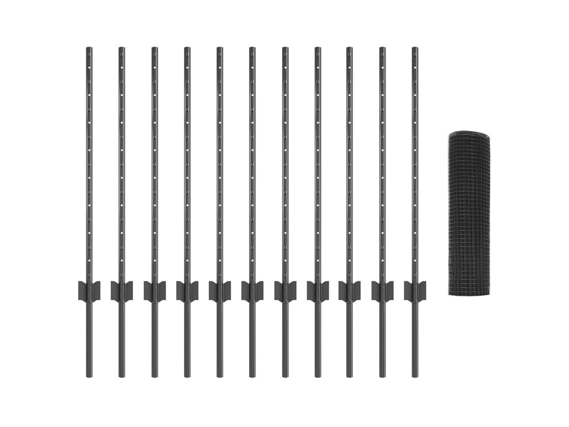 Conjunto 1 Cerca Externa Vidaxl Cinzento Aço (25 X 0,8 M)
