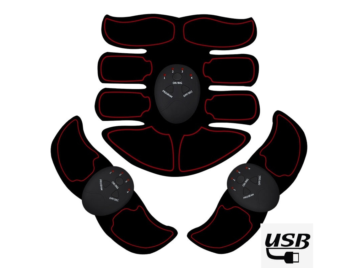 Lurelia Estimulador Abdominal Muscular Abdominal Ems Home Gym Amarelo Conjunto De Três Peças