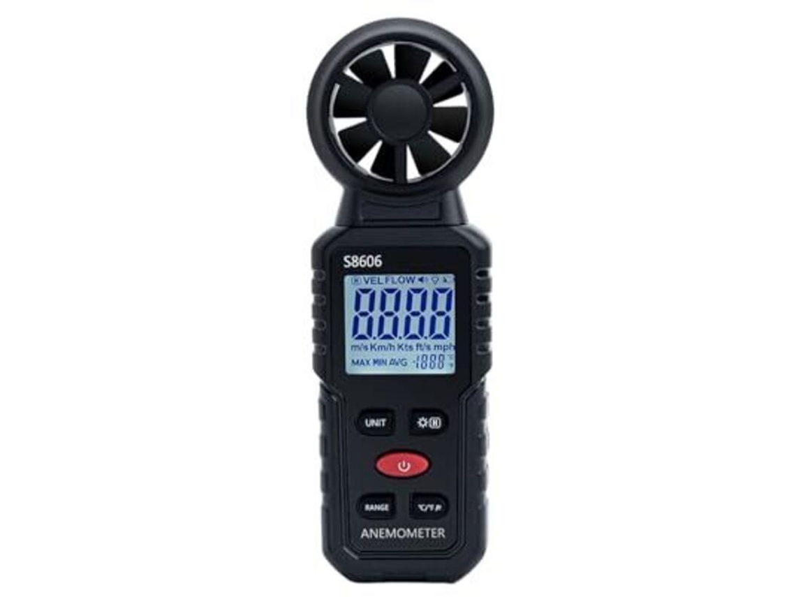 Anemômetro Digital Portátil 3 Em 1 Com Medição De Velocidade Do Vento(0, 45 M/s), Potência E Temperatura Para Navegação Voo