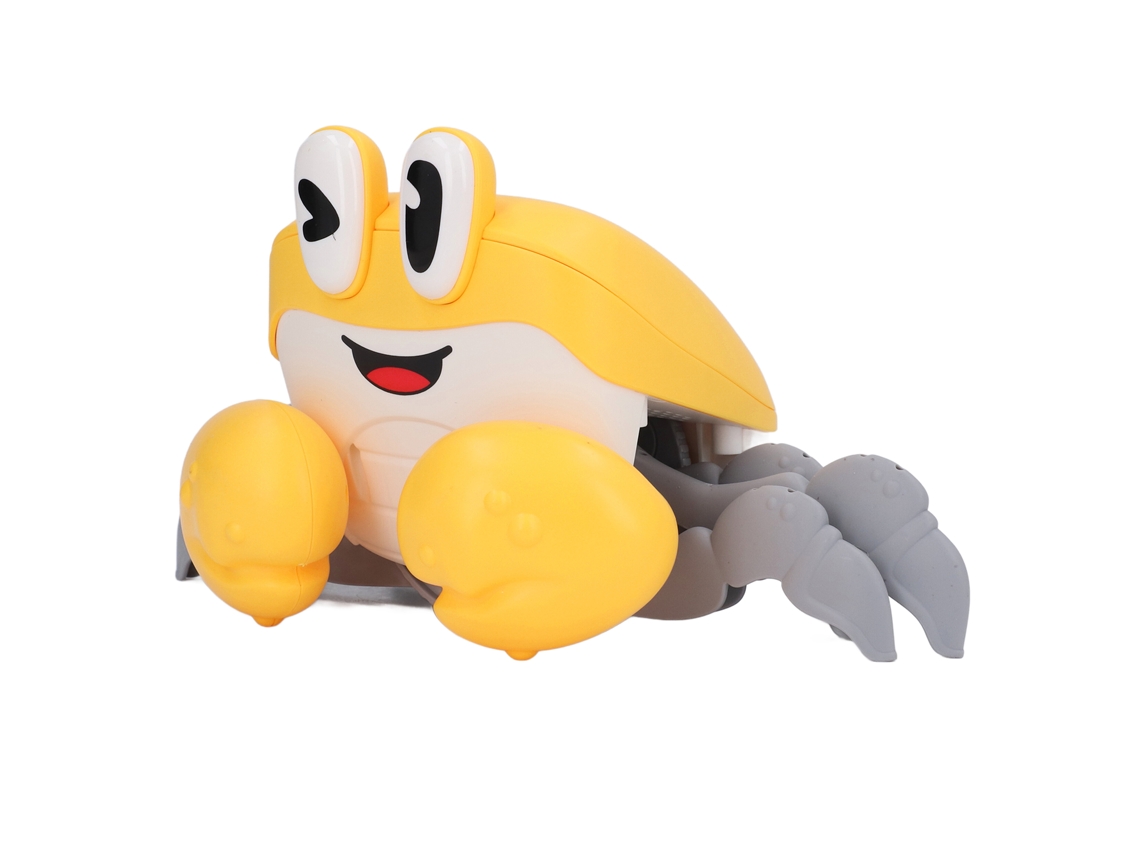 Primerox brinquedo Carangueijo Rastejante com Luz e Música para Bebê Aprendizagem Sensorial Amarelo